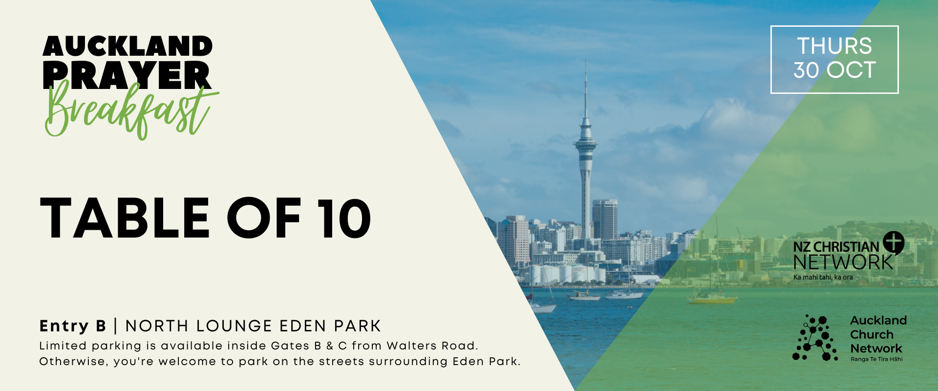 2025 Auckland Prayer Breakfast Table of 10 Maxim